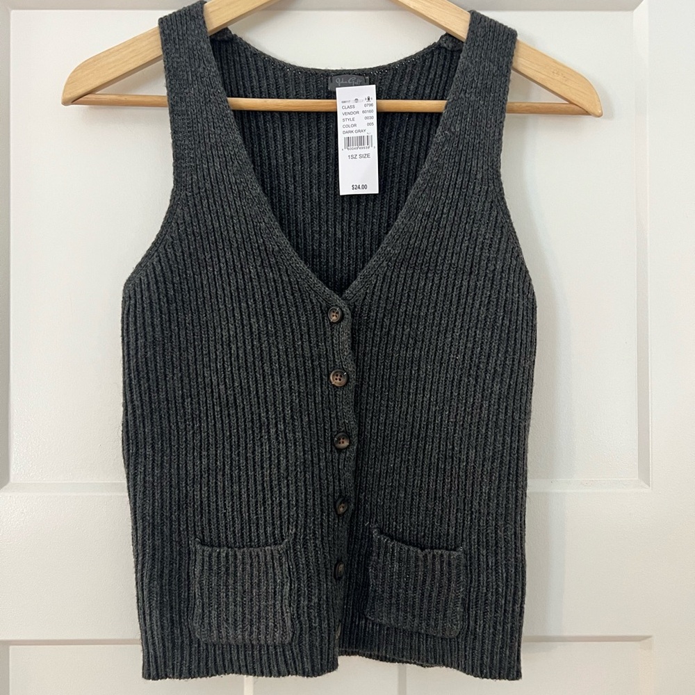 Brandy Melville John galt Charcoal V-Neck Sweater Vest
